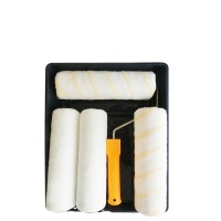 Customized Professional Good Price Of Tray Black 4 Brush Wooden Handle Paint Roller Cover