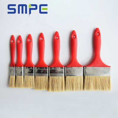 0.7" Inch Red Plastic Handle Bristle Paint Brush For Oil Based And Latex Paint Surface Painting