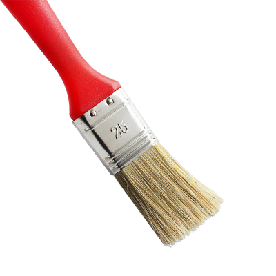 25MM Width Latex  Oil-based Paints Red Plastic Handle Blended Hog Bristle Synthetic Fibre Paint Brush